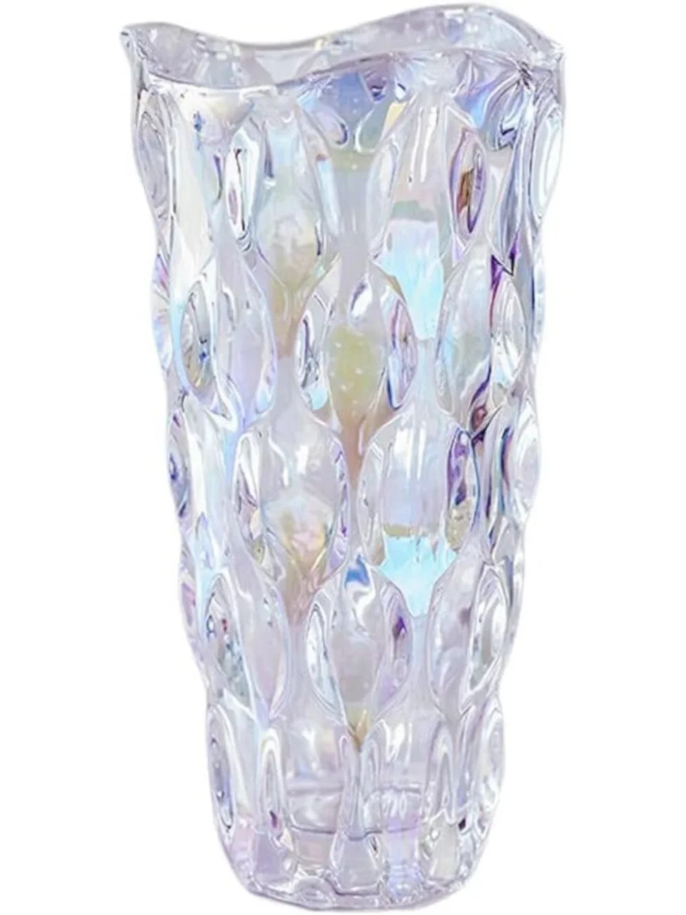 9.5 Inch Sparkle Heavy Glass Flower Vase Bohemian Style Centerpieces Home Deco